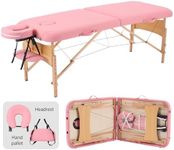 YOUNIKE Massage Table Lash Bed 2 Folding Portable Lightweight Adjustable Facial Cradle Spa Salon Therapy Beauty Esthetician Tattoo 28 Inches Wide Pink