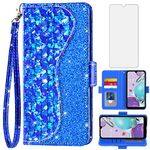 Phone Case for LG Aristo 5/K31/Fortune 3/Phoenix 5/K8x/Tribute Monarch/Risio 4 Wallet Cover with Screen Protector and Flip Cell LGK31 Rebel K 31 31K Aristo5 Plus Astro 5+ Risio4 2020 Women Girls Blue