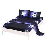 SDIII 4PCS Soccer Sheets Twin, Bed in a Bag Soccer Bedding Sheet Twin, Wrinkle and Fade Resistant, Hotel Luxury, Soft Sheets for Kids, Boys and Girls, Twin