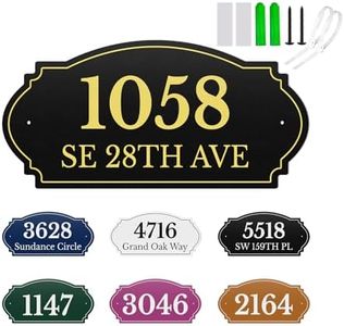 Custom Aluminum House Numbers, Personalized Home Decor Signs, Outdoor or Mailbox Address Plates, Easy Installation for Street Names and House Numbers (12×6 inches)