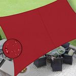 MetDeals Outdoor Water Repellent Sun Shade Sail Canopy Rectangle Complete UV & Rain Protection for Car Parking,Patio and Garden,Backyard Lawn with SS Triangle & Rope (Wine 14 X 6 Feet)