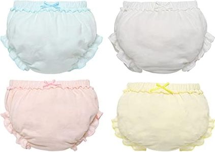 KEOYA Baby Girls Training Pant Cotton Underwear Breathable Panties Toddler Cute Ruffle Diaper Cover Soft Assorted Bloomers 4 Pack
