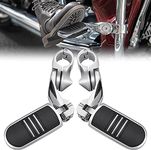Motorcycle Highway Pegs, Foot Pegs for Sportster Softail Dyna Electra Glide Road King Street Glide with 1.25" Engine Guard 1 1/4 Highway Bar
