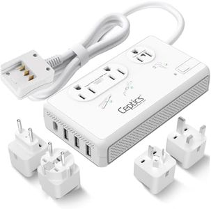Ceptics 2000W Voltage Converter for Travel, 220V to 110V Converter w/Type C, E/F, G, I Plugs, 2000W Hair Dryer Outlet, 4 USB w/ 1 USB-C PD 18W Fast Charge