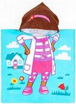 Jay Franco Disney Doc McStuffins Doc Kids Bath/Pool/Beach Hooded Poncho - Super Soft & Absorbent Cotton Towel, Measures 22 x 22 Inches (Official Disney Product)