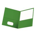 Oxford Twin-Pocket Folders, Textured Paper, Letter Size, Green, Holds 100 Sheets, Box of 25 (57503EE)