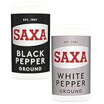 Ground Pepper Bundle with Ground Black Pepper 25g and Ground White Pepper 25g, Saxa Combo (2 Pack)