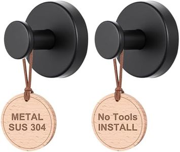 PZTO Suction Cup Hooks：2-Pack for Glass Door Bathroom Window Tile Mirror Hotel Towel Hook,Shower Coat Robe,Holder for Hanging up to 11lbs,Waterproof-Rustproof & Reusable,2.36 inch,Matte Black