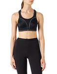 Champion Women's Shock Absorber S5044 Ultimate Run Bra Sports Bra, Black/Silver, 32G