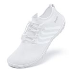 Racqua Water Shoes Beach Sea Swim Aqua Quick Drying Shoes Wet Boat Pool Surf Yoga Diving Kayak Shoes for Women Men White EU 39=UK 6.5