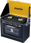 Martin Propane Camping Stove and Oven Combo - Portable Outdoor Oven with 2-Burner Gas Cooktop for Camp Kitchen and RV Cooking, 24,000 BTU