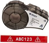 Brady M21-500-595-RD BMP21 Tape B- 595 Indoor/Outdoor Vinyl Film Size: 1/2" X 21', White on Red