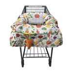 Boppy Shopping Cart and High Chair Cover | Multi-Color Farmers Market Veggies with Attached Plush Carrot Toy| 2-Point Safety Belt | Wipeable, Machine Washable | 6-48 Months