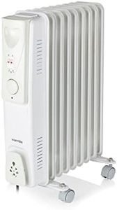 Warmlite WL43004YW 2000W 9-Fin Oil Filled Radiator with 3 Power Settings and Adjustable Timer, White