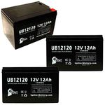 3X Pack - Kung Long WP12-12 Battery - Replacement for UB12120 Universal Sealed Lead Acid Battery (12V, 12Ah, 12000mAh, F1 Terminal, AGM, SLA)- Includes 6 F1 to F2 Terminal Adapters