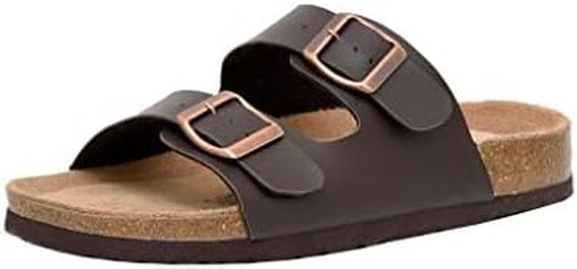 CUSHIONAIRE Women's Lane Cork footbed Sandal with +Comfort,BROWN NAPPA,8