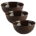 Kuber Industries Pack of 3 Bowls | Bowls for Serving Food | Plastic Bowls for Kitchen | Microwave Safe Bowls | Mixing Bowl | 1500 ML | Brown