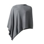 Poncho Women Lightweight Shawl Wrap Versatile Elegant Solid Pullover Accessories for Womens Greystone