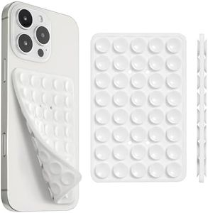 Sucky Upgraded Double Sided Suction Phone Mount - Anti-Slip Holder - Sticky Grip for Selfies, Videos (Pearl White)