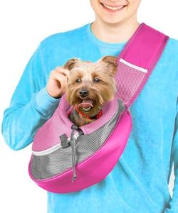 Cuddlissimo! Pet Sling Carrier - Small Dog Puppy Cat Carrying Bag Purse Pouch - For Pooch Doggy Doggie Yorkie Chihuahua Baby Papoose Bjorn - Hiking Front Backpack Chest Body Holder Pack To Wear (Pink)
