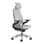 Steelcase Gesture Ergonomic Office Chair With 360° Armrests, 3D Live Back Lumbar Support, Adjustable Headrest Grey ; Made in Europe, 66 x 62.5 x 107