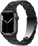 Light Apple Watch Band -Fashion Resin Apple Watch Ultra Series 8 Band Black Compatible with Copper Stainless Steel Buckle for Apple Watch Ultra Series 9 8 7 SE 6 5 4 3 2 1(Black,42mm/44mm/45mm/49mm)