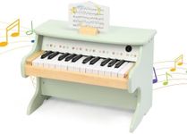 Freniland Wooden Kids Piano, 25 Keys Mini Piano Keyboard for Toddlers, Premium Music Educational Instrument for Boys and Girls Age 3+ (Green)