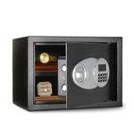Amazon Basics Steel Security Safe and Lock Box with Electronic Keypad - Secure Cash, Jewelry, ID Documents, 0.5 Cubic Feet, Black, 13.8"W x 9.8"D x 9.8"H