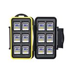 JJC MC-SD12 Water Resistant Holder Storage Memory Card Case fits 12 SD Cards