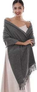 RIIQIICHY Winter Scarf for Women Grey Pashmina Shawls Wraps for Evening Dresses Large Warm Soft Scarves