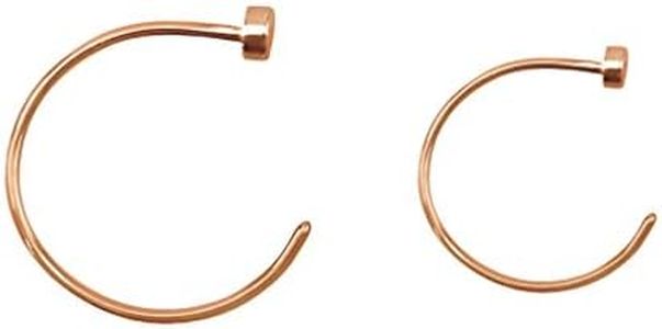 FIFTH CUE Rose Gold Flat Disc Nose Hoop 316L Surgical Steel Ring (22G - 8mm & 10mm (Both Sizes))