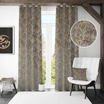 Panipat Textile Curtain Heavy Velvet Fabric Room Darkening Curtains 9 Feet for Long Door, Grey, Pack of 4 Pieces