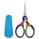 Embroidery Scissors Crochet Scissors Small Sewing Scissor Sharp Cross Stitch Crochet Scissor with Cover Vintage Stainless Steel Pointed Tip Shears Accessories for Needlework Arts Handicraft DIY Tools