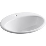 KOHLER K-2905-1-0 Farmington Self-Rimming Bathroom Sink, White