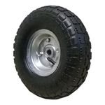 2 x 10" Pneumatic Tyre 5.2/7.5-4, 370x55 mm Replacement Wheel for Wheelbarrow Sack Truck Hand Trolley Cart, Black