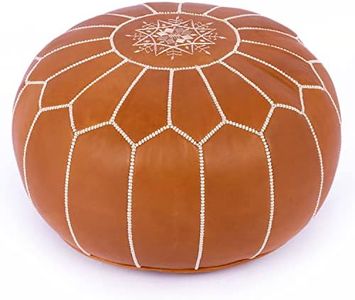 Premium Handmade Moroccan Leather Pouf,Ottoman Footstool Hassock 100% Real Natural Leather pouffe.