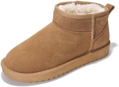 Project Cloud 100% Genuine Leather Ankle Boots for Women - Water Resistant with Memory Foam Insole Winter Boots for Women - Trending Shoes & Comfortable Women's Ankle Boots (Hippy, WHEASUEDE, 12)