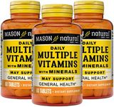 Mason Natural Daily Multiple Vitamins with Minerals - 24 Essential Vitamins and Minerals, All in One Multivitamin, Supports Overall Health, 60 Tablets (Pack of 3)