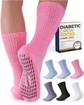 Pembrook 6 Pairs Diabetic Socks with Grippers for Men & Women - 12 Colors Neuropathy Socks for Women | Edema Socks