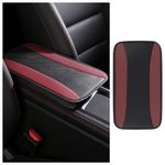 Car Center Console Cover with Colorblocking Design,Anti-Scratch Car Armrest Cover for Car Decor,Universal Car Armrest Pad Car Accessories Interior for Car,SUV,Truck (Burgundy)