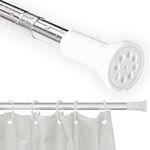 Oxdigi Shower Curtain Rod 90cm-160cm/Silver Tension Curtain Rod No Drill,Never Rust,Non-Slip,Heavy Duty,Adjustable,Thickened Pipe Wall/Spring Tension Rod for Windows,Bathroom,Closet,Laundry,RV