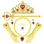 Cmiko Princess Snow White Belle Anna Costume Accessories Set for Toddler Girls Dress Up Birthday Party (Yellow)