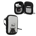 kwmobile Neoprene Case Compatible with in-ear Headphones - Case with Zip - Meow Cat