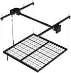 Overhead Garage Lifting Storage Rack, 4x4 ft Heavy-Duty Carbon Steel Ceiling Storage Rack, Adjustable Organization System, 350Lbs Safe Load (Tested to 600Lbs), Manual Crank Lift Design