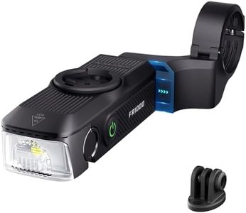 RAVEMEN FR1000 Bike Lights for Night Riding, Bicycle Light & Mount Integrated Design, 30° Adjustable Bike Headlight, Auto On/Off, Compatible with Garmin/Wahoo/Bryton Bike Computer, Fit 31.8-35MM Bar