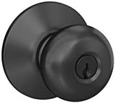 Schlage F51A PLY 622 Plymouth Keyed Entry Knob, Matte Black