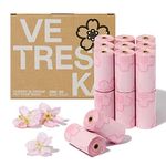 VETRESKA Cherry Blossom Scented Dog Poop Bags, Leak Proof, Extra Thick and Large Dog Waste Bags for Dog Walking and Cat Litter, 20 Refill Rolls, 300 Bags, Pink