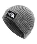 THE NORTH FACE TNF Logo Box Cuffed Beanie, TNF Medium Grey Heather, One Size Regular