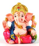 ASHIRWAD 2.5" Small Ganesha Statue, Sculpture, Mini Lord Ganesh, Ganpati Polyresin Idol in Multicolour (2.5 inches)