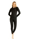 Lux Cottswool Women's V Neck Full Sleeves Thermal Set_LAD_FSV_TRO_BLK_Set_95